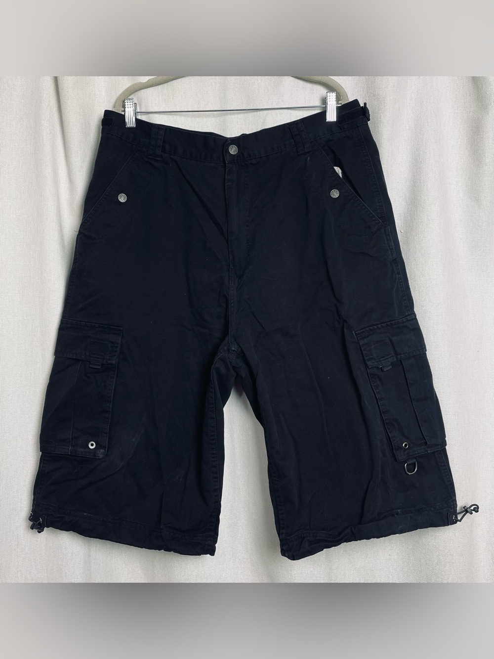 Vtg 2000s MT:2 Mens Size 38x15 Cargo Shorts Black Super Baggy Goth Rock Skater